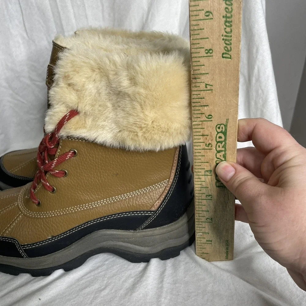 Clarks Mazlyn Arctic Womens Sz 7.5 Duck Boots Brown‎ Insulated Faux Fur
